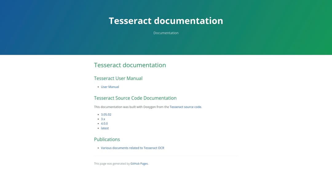 Tesseract OCR - open-source text recognition ai tool