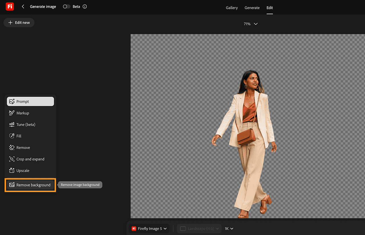 Adobe Firefly AI Background Remover website screenshot