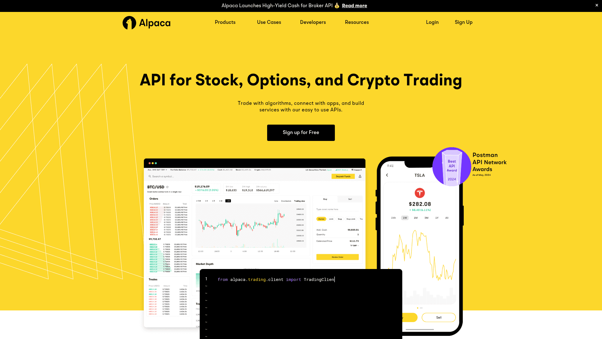 Alpaca website screenshot