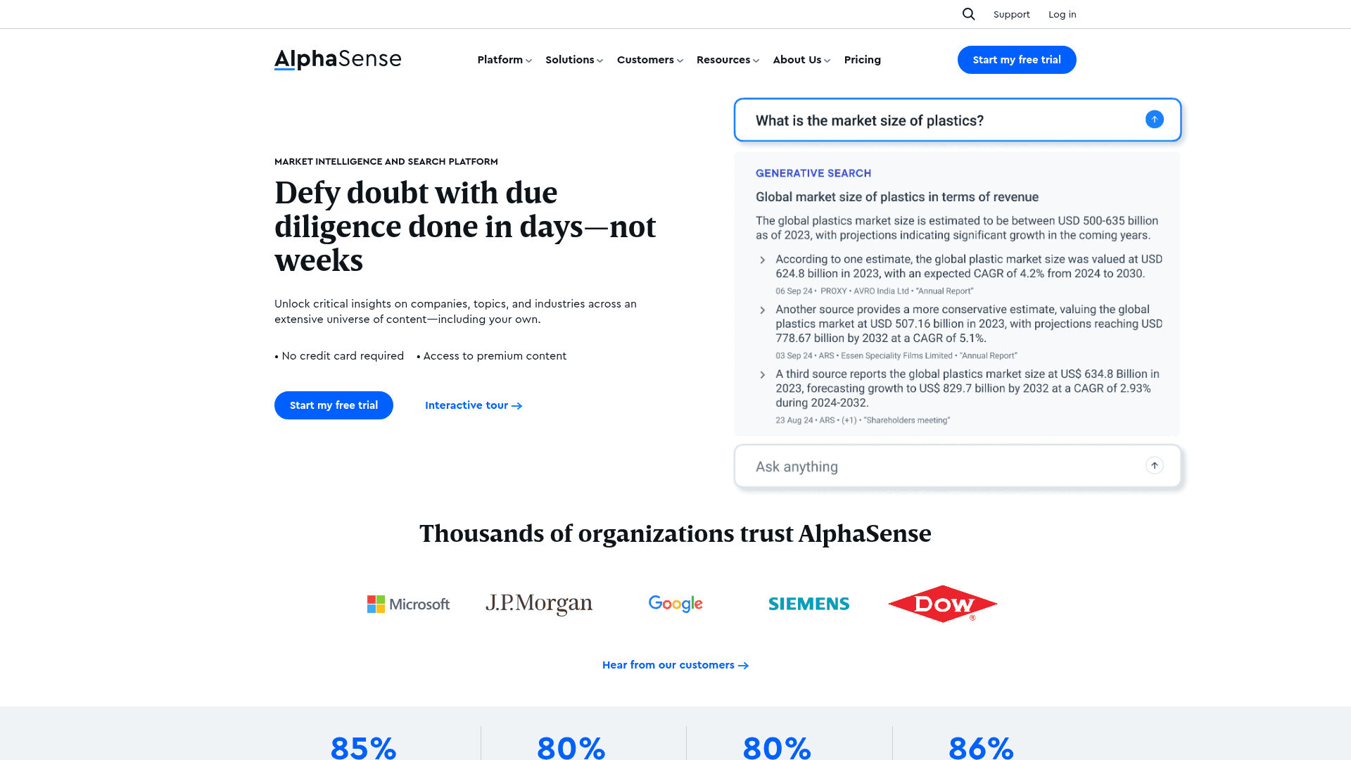 AlphaSense website screenshot