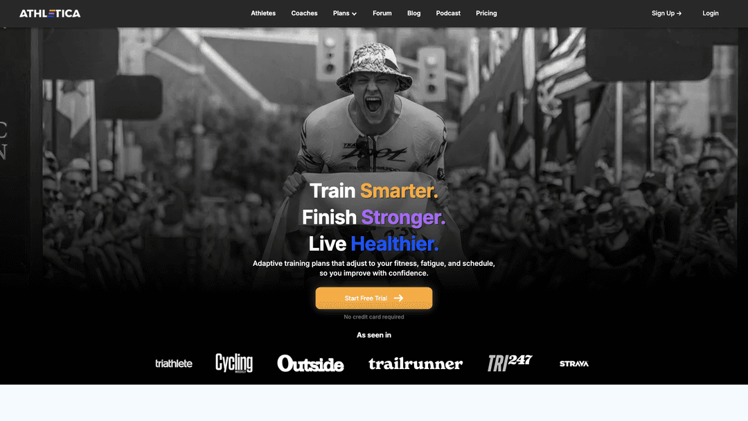 Athletica website screenshot