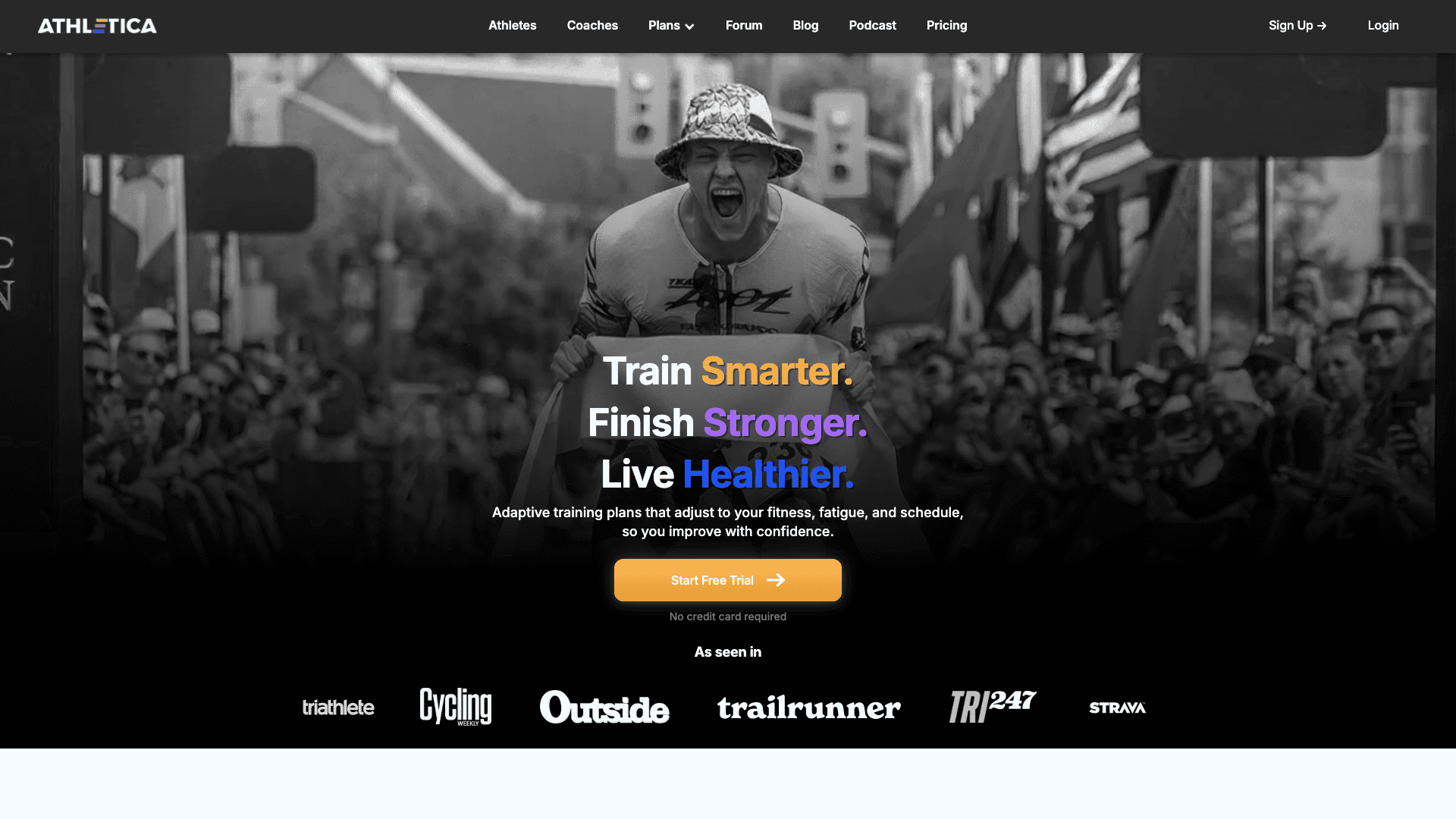 Athletica website screenshot