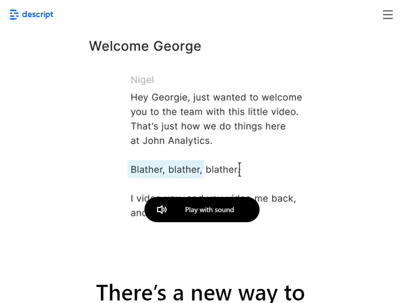 Descript website screenshot