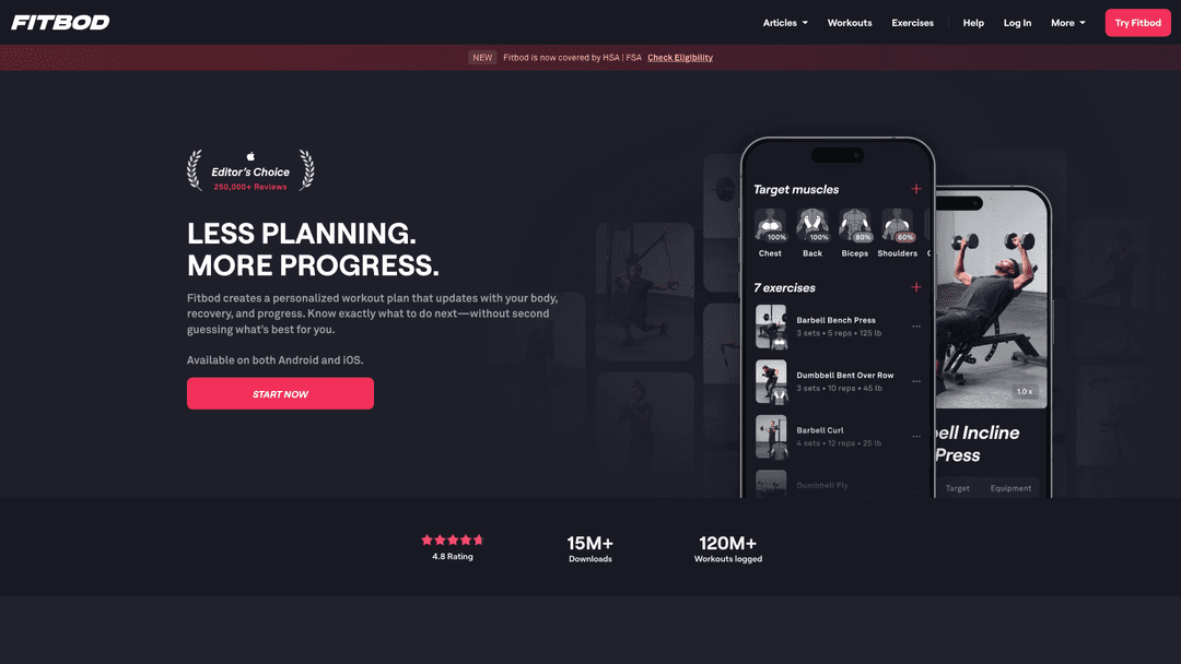 Fitbod website screenshot