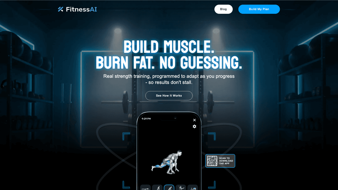 FitnessAI website screenshot
