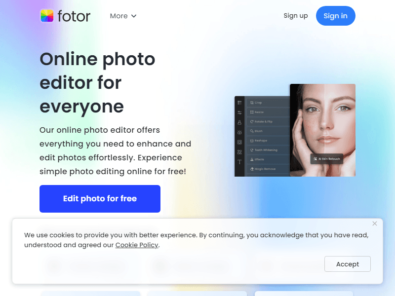Fotor website screenshot