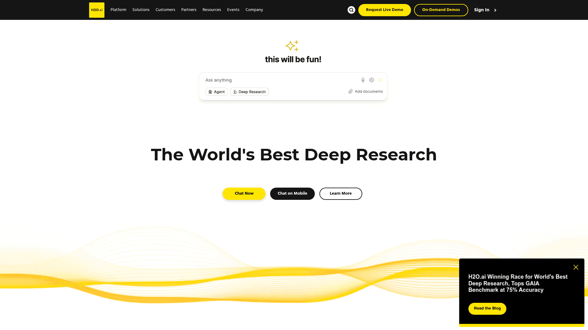 H2O.ai website screenshot