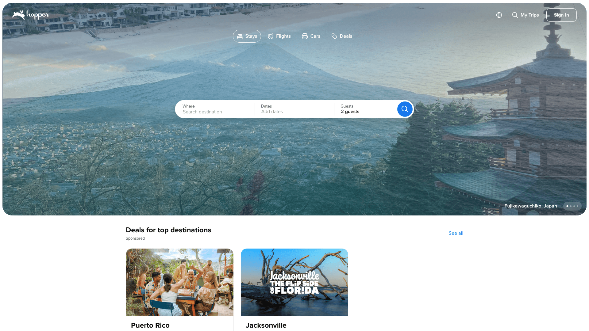 Hopper website screenshot