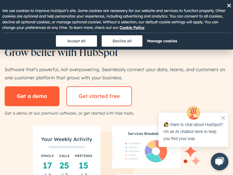 HubSpot website screenshot
