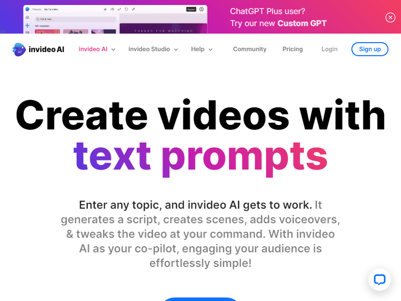 InVideo website screenshot