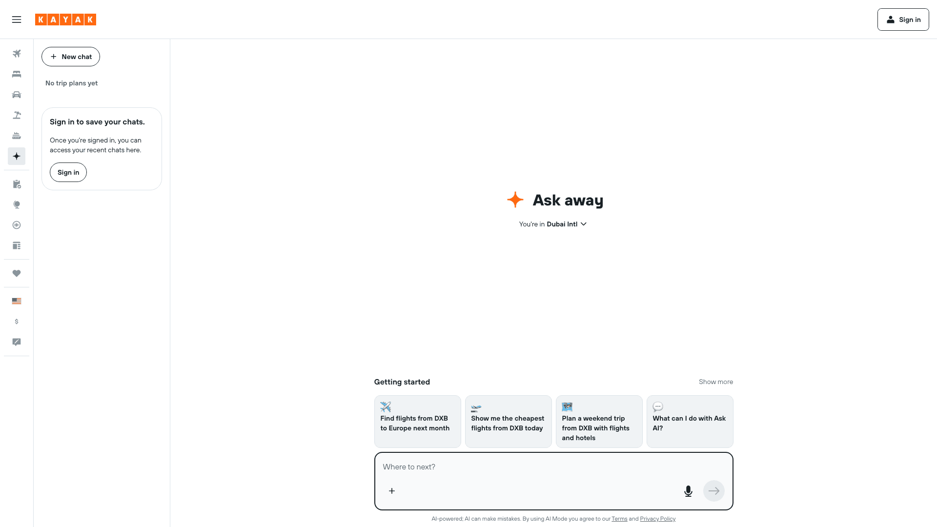 KAYAK.ai website screenshot