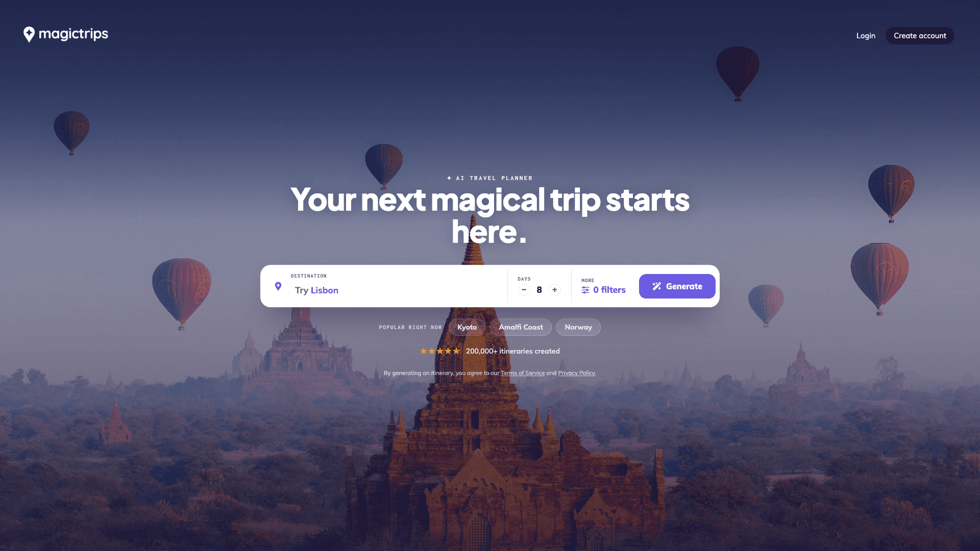 MagicTrips website screenshot