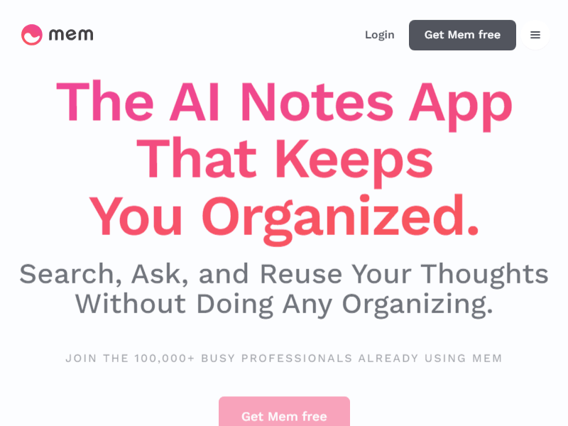 Mem website screenshot