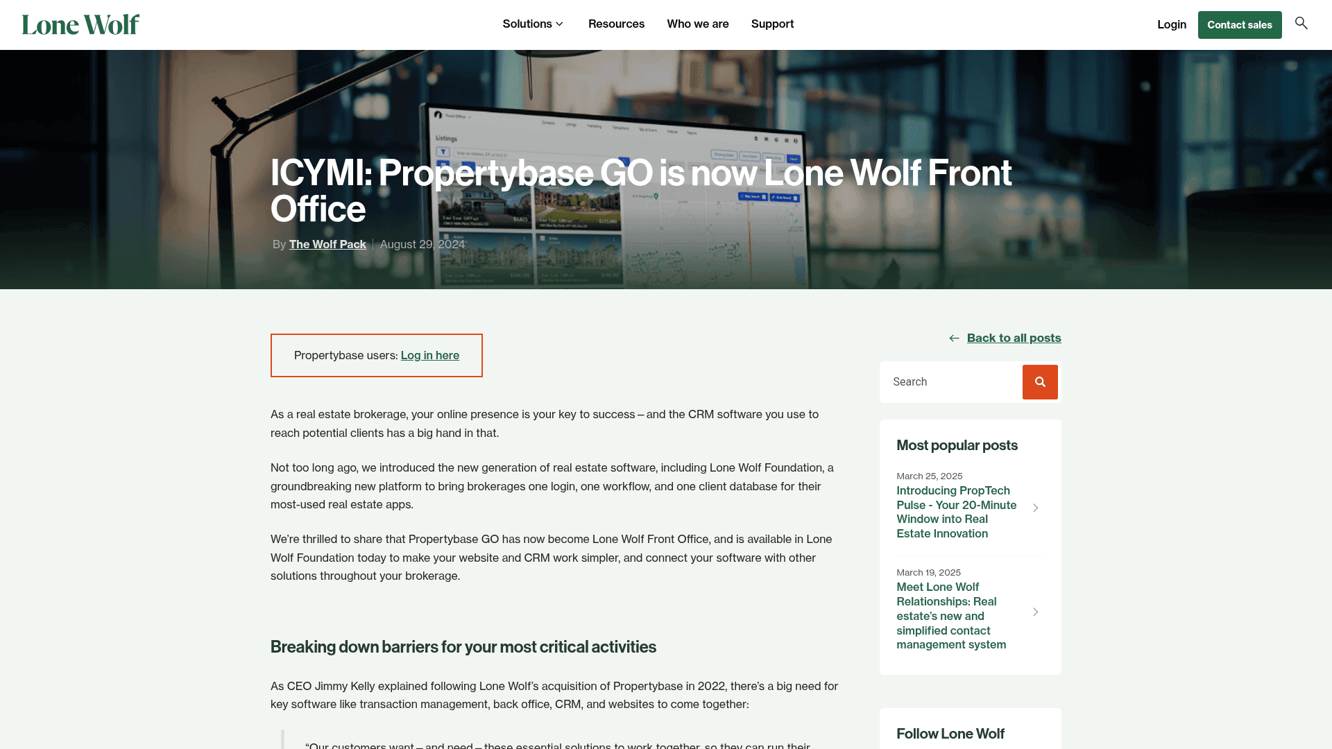 Propertybase website screenshot