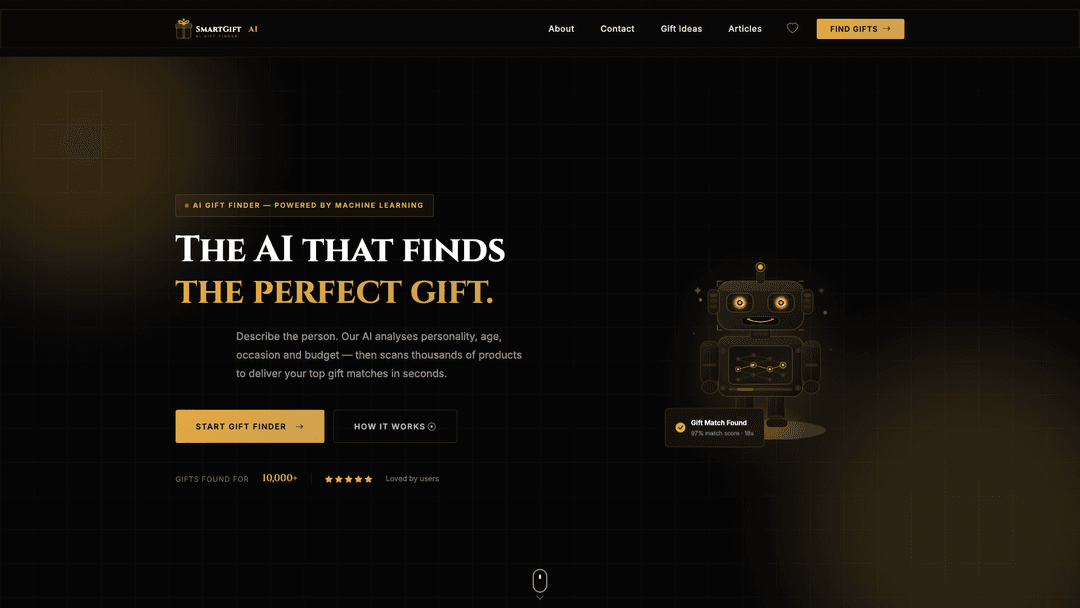 SmartGiftAI website screenshot