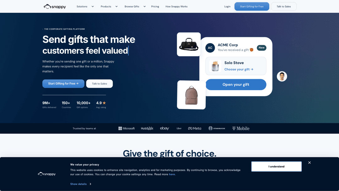 Snappy website screenshot