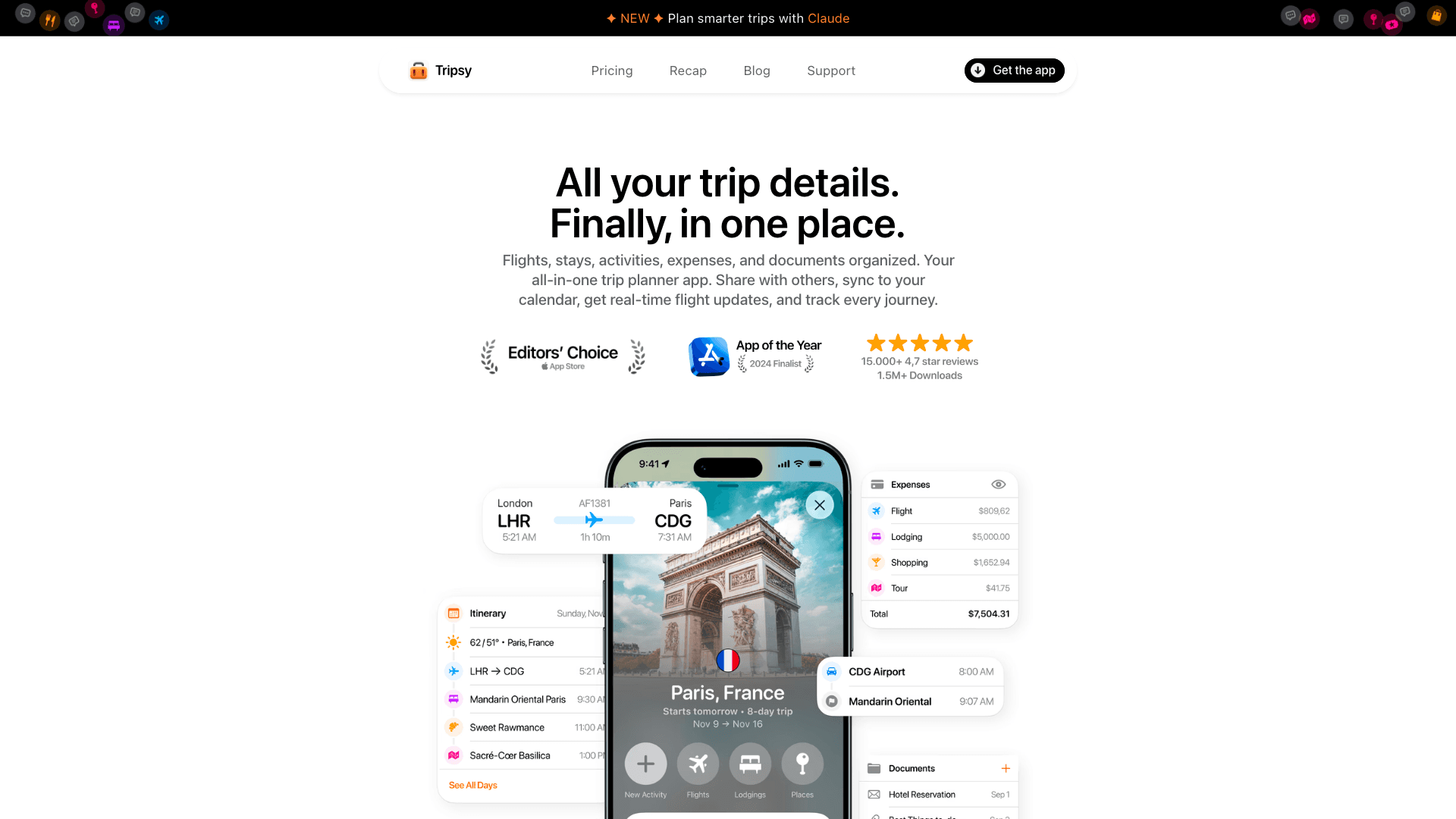 Tripsy website screenshot