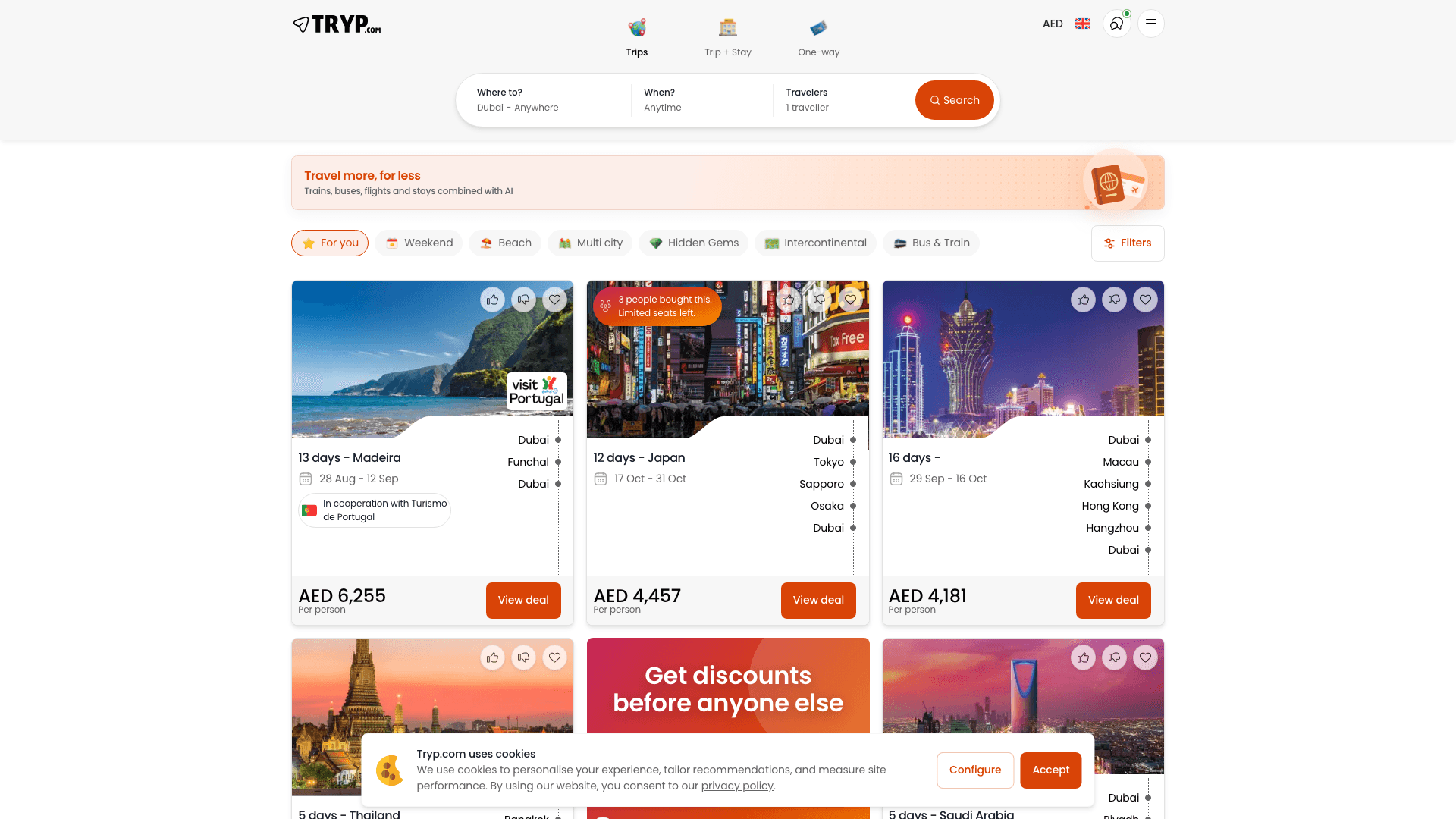 Tryp website screenshot