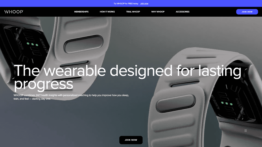 Whoop website screenshot