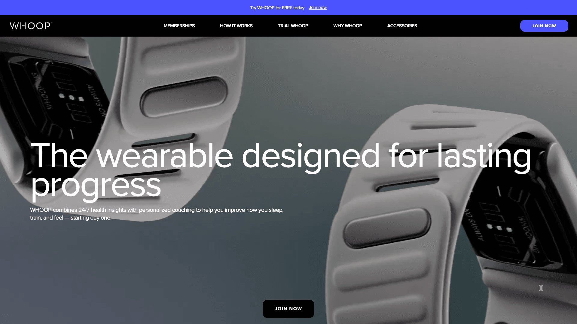 Whoop website screenshot