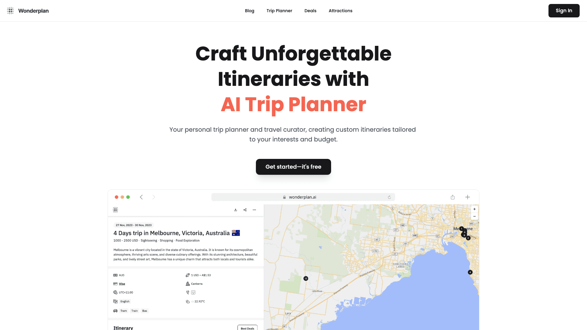 Wonderplan website screenshot