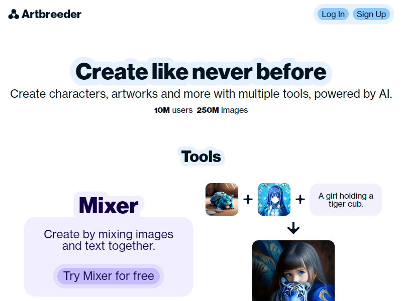 Artbreeder website screenshot