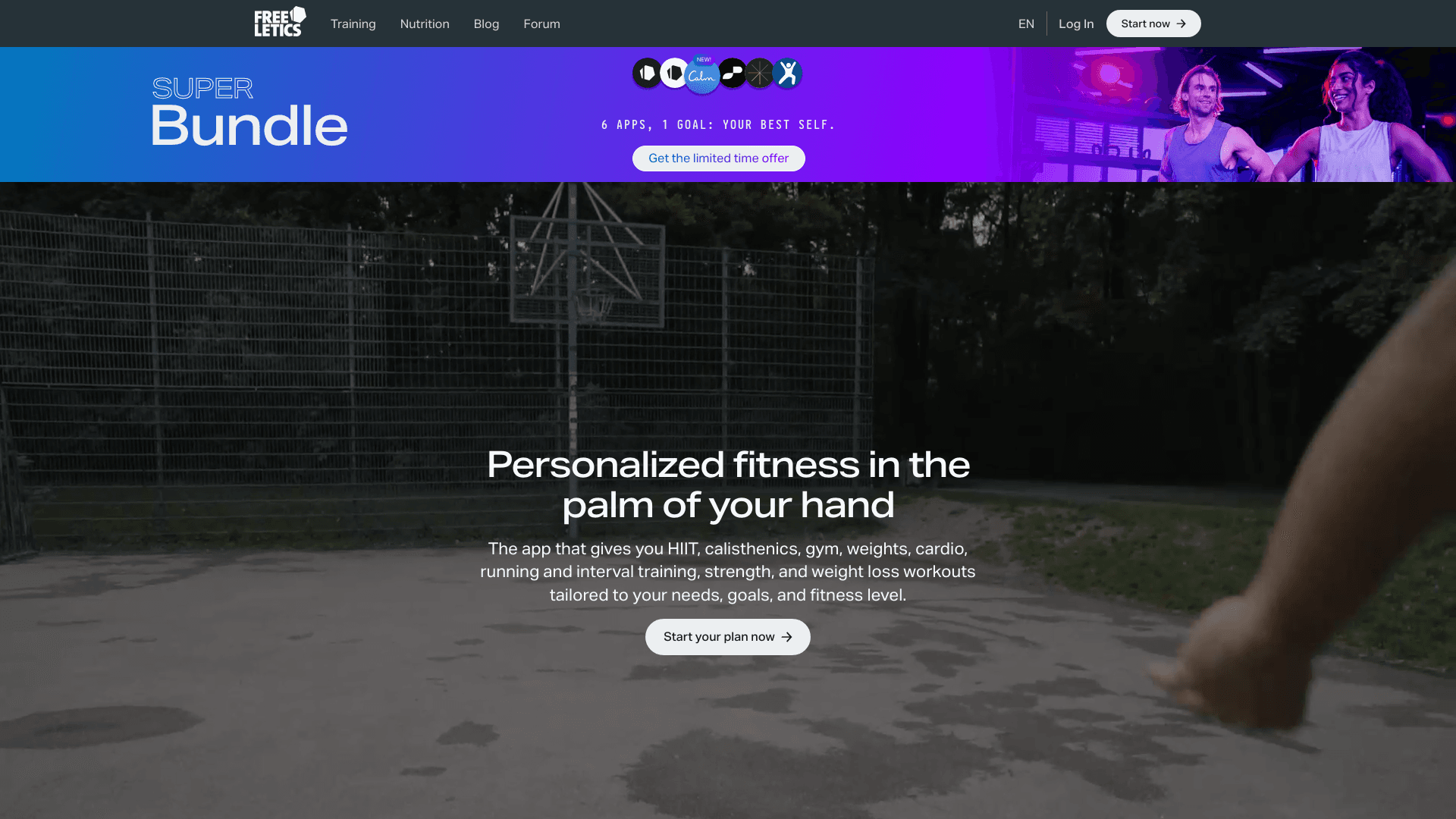 Freeletics website screenshot