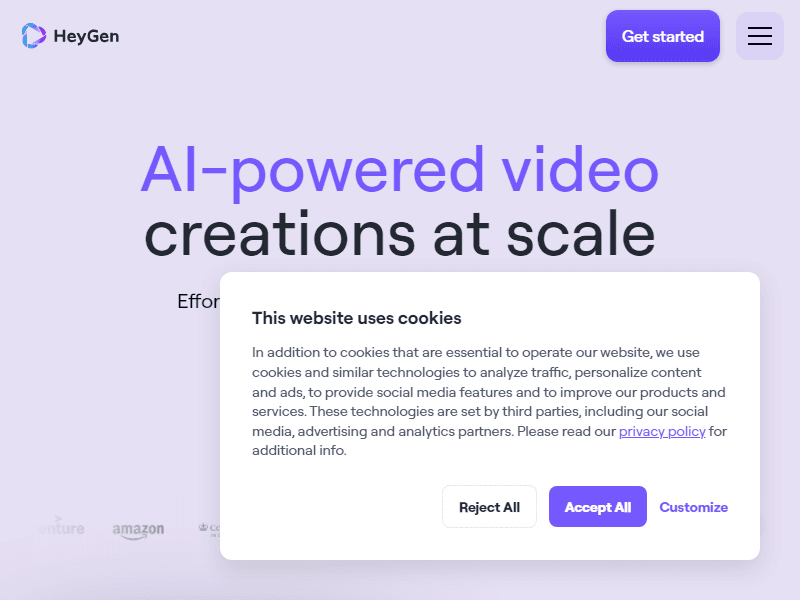 HeyGen website screenshot