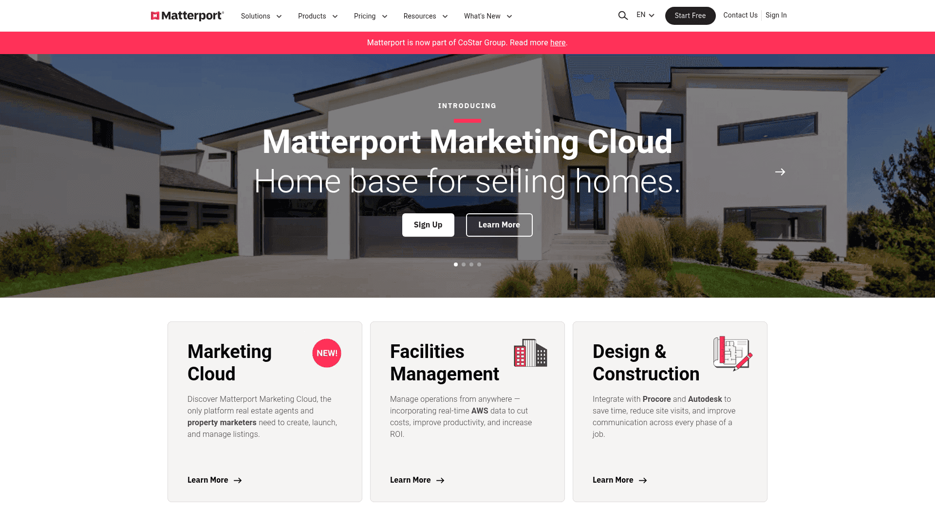 Matterport website screenshot