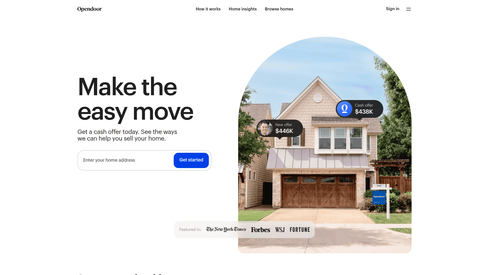 Opendoor website screenshot